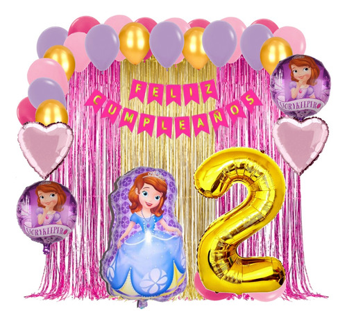 Globos Princesa Sofía Kit Decoración Cumpleaños