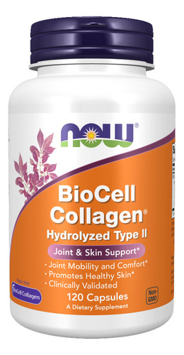 Colágeno Biocell Hydrolyzed Tipo2 Now Foods 120cáp Sabor N/a