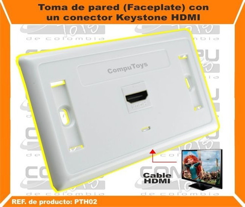 Imagen 2 de 6 de Faceplate 1 Puerto Hd Ref: Pth02 Computoys Sas