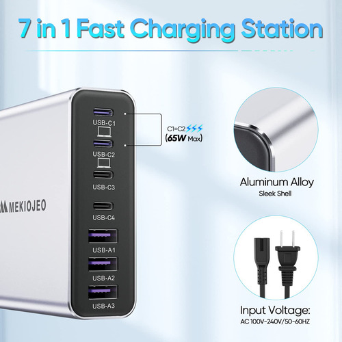 Cargador Usb C De Aleación De Aluminio De 320 W, Estación De
