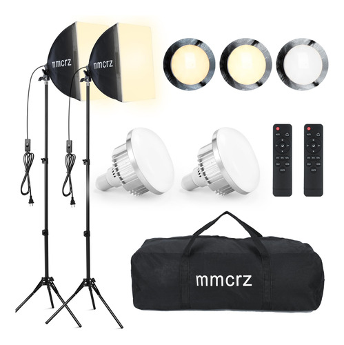 Mmcrz Paquete De 2 Kits De Iluminacion Profesional Softbox,