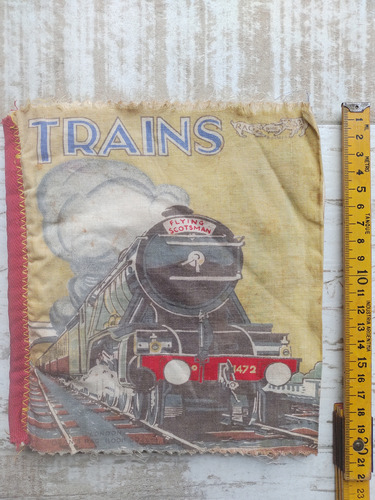 Antiguo Libro Tela Trains Deans Rag Book Circa 1912 Tren Eng