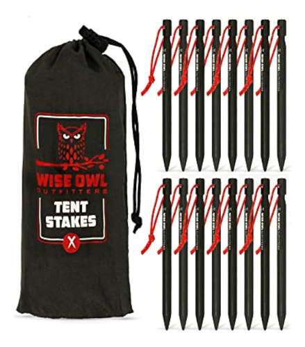 Wise Owl Outfitters Tent Stakes - Heavy Duty Camping Stakes