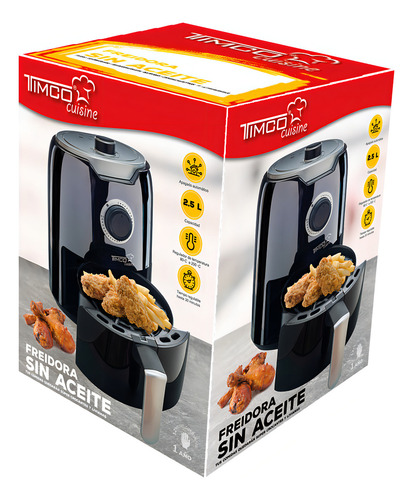 Freidora De Aire Electrica De 2.5 L Cocina Sin Aceite Timco