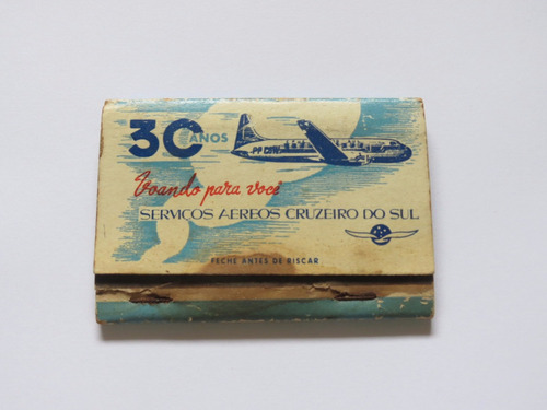 Caixa De Fósforos Aviação Cruzeiro Do Sul 30 Anos 1957