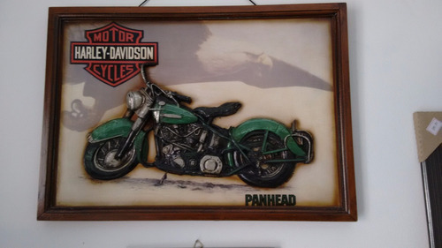 Quadro Alto Relevo Harley Davidson Pan Head