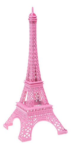 Figura Estatua De La Torre Eiffel Rosa 25cm