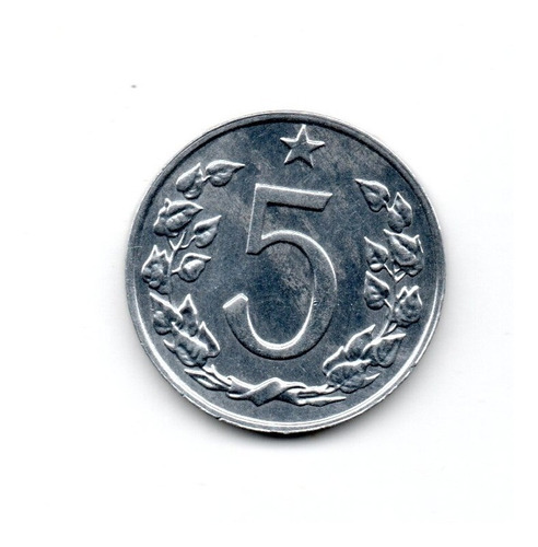 Checoslovaquia Moneda 5 Haleru Año 1962 Km#53