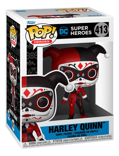 Funko Pop Super Heroes Harley Quinn 413 Dia Muertos Joker F