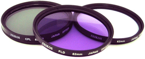 3 Filtros Cámara Zeikos Ze-flk62 - 62mm Múltiples Capas 