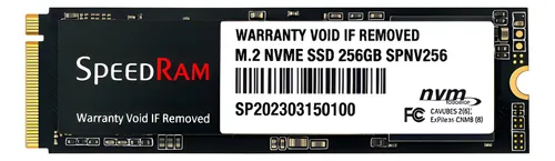 SSD Interno SpeedRam 256GB NVMe PCIe M.2 2280 Preto 2000MB/s