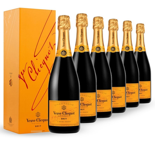 Champaña Champagne Veuve Clicquot Brut Pack Caja X6 750ml