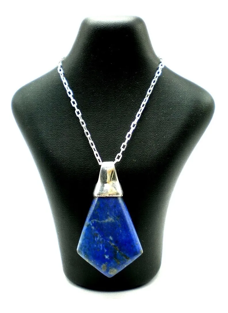 Estupenda Cadena Y Dije De Plata 925 Y Lapislazuli