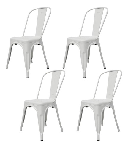 Set De 4 Silla Tolix Metalicas Restaurante Comedor Exterior