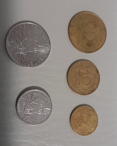 5 Antiguas Monedas De Francia (Usado)