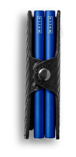 Imagen 2 de 4 de Billetera Walla Wallets Doble - Carbono Black & Blue