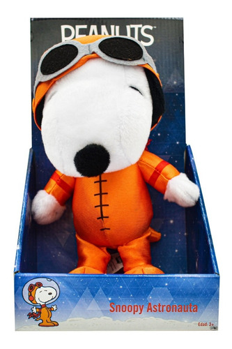 Peluche Snoopy Astronauta. Marca Peanuts Color Naranja