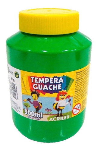 Tinta Tempera Guache Escolar Acrilex 511 - Verde 500ml