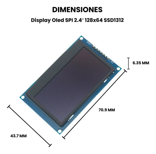 Display Oled Azul Spi 2.4 Pulgadas 128x64 Ssd1313