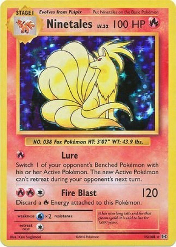 Ninetales 15/108 Holo Raro Pokemon Tcg