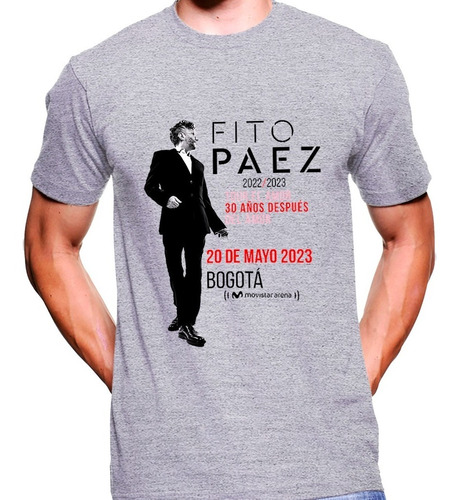 Camiseta Premium Rock Estampada Fito Paez Bogota 2023