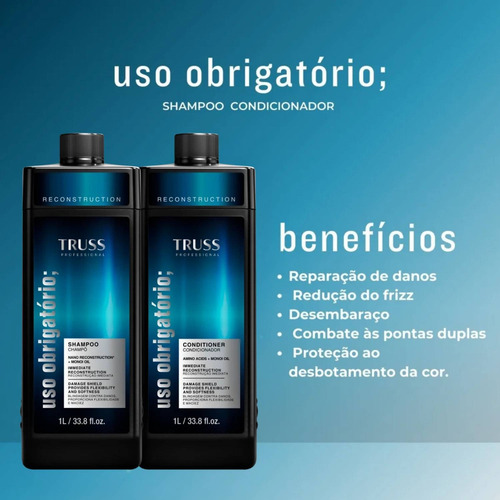 Kit Shampoo E Condicionador Uso Obrigatorio 1lt - Truss