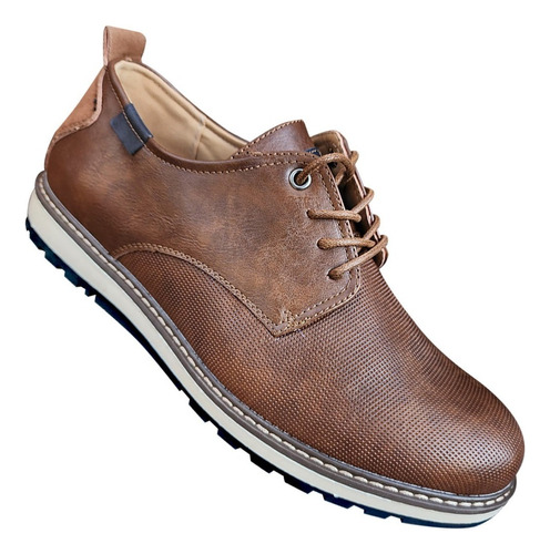 Zapato De Hombre Casual Oxford Cuero Pu - Camel - 7121