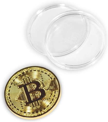 Moneda Conmemorativa Bitcoin Alta Calidad Dorado
