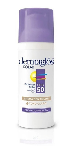 Protector Solar Dermaglós Fps 50 Con Color Tono Claro 50g