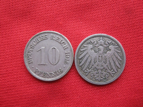 Alemania Imperio  10 Pfennig Varios Años Disponibles 