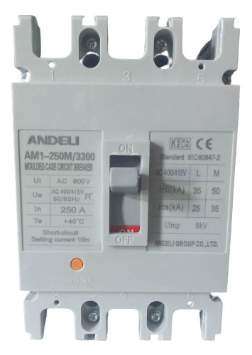 Breaker 3x250 Amp Caja Moldeable Serie Am1-250m Andeli