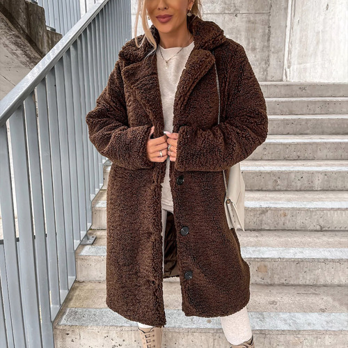 Abrigos Holgados Y De Lana De Invierno Para Mujer Con Solapa