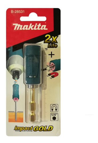 Imagen 2 de 5 de Porta Punta Ultra Magnético Torsión Makita Impact Gold 80 Mm
