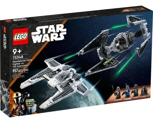 Lego Star Wars 75348 Caça Fang Mandalorian E Tie Interceptor