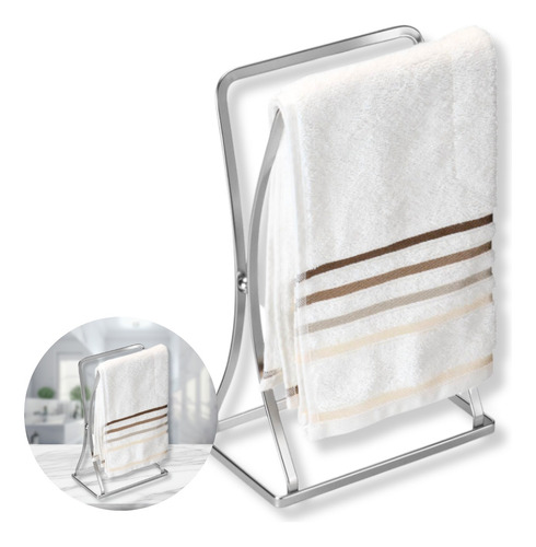 Porta Toalha Rosto Mão Bancada Lavabo Banheiro Cromado Fosco