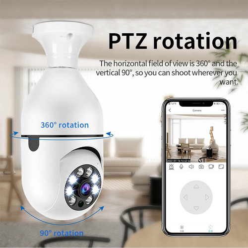 2.4g E27 Bombilla Wifi Cámara Versión Nocturna Protección