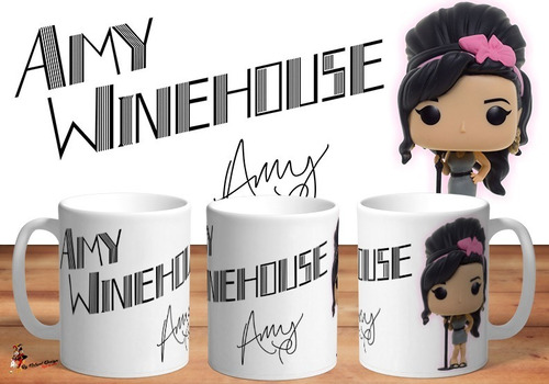 Taza De Ceramica Amy Winehouse Rockstar Funko Art