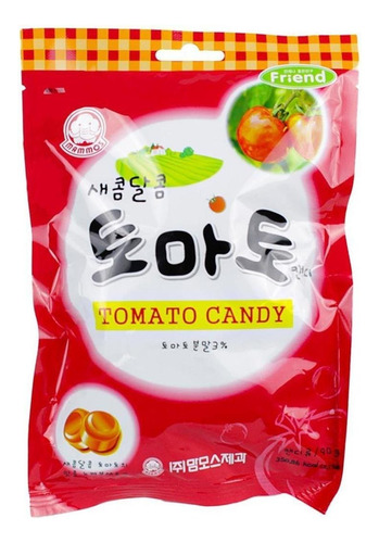 Bala Coreana Tomato Candy Sabor a Tomate Mammos com 90 Gr