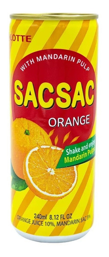 Bebida Coreana Sacsac Sabor Naranja 1 Pz Bebida Con Pulpa