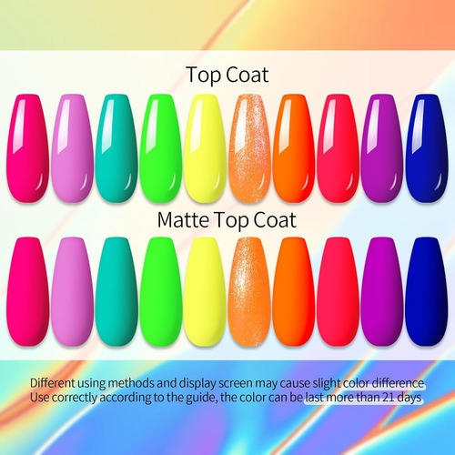 Ur Sugar Kit De 10 Colores De Esmalte Neon 7ml