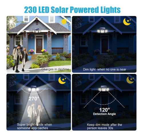 3 Luzes De Parede Com Sensor De Movimento Principal Para