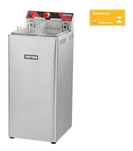 Fritadeira industrial Croydon Quente Elétrica FZ25 15L aço inoxidável 220V