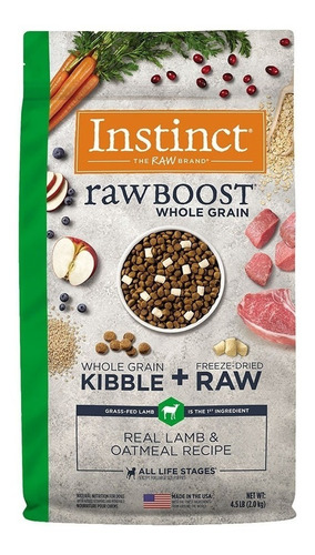 Instinct Raw Boost Cordero Con Carne Cruda Whole Grain 2 Kg