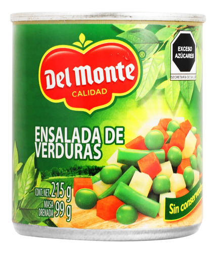 8 Pack Ensalada De Verduras Mas 15% Del Monte 215