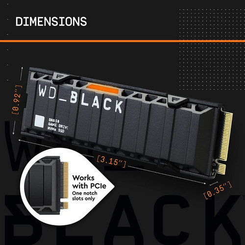 Imagen 7 de 8 de Ssd Wd Black Sn850 1tb Nvme Pcie Gen4 Con Disipador