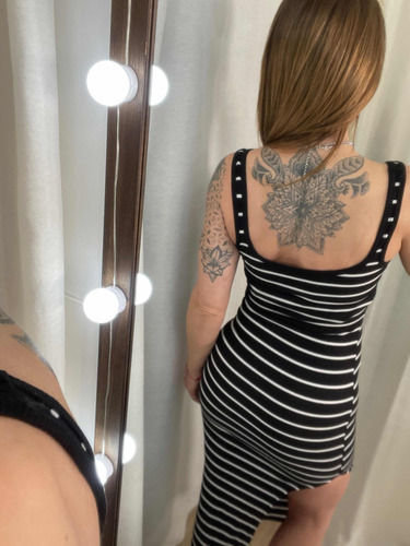 Vestido Ajustado Al Cuerpo Rayado The Big Shop