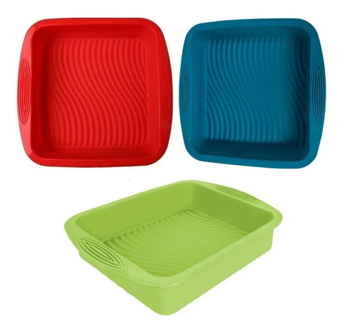 Forma Silicone Assadeira Quadrada Bolo Pudim Torta Unyhome