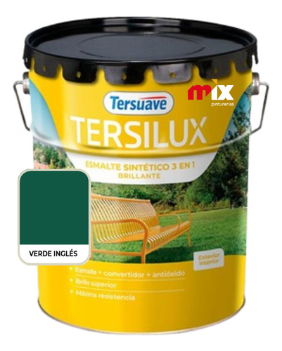 Esmalte Sintético Brillante Convertidor y Antióxido Tersuave 20L Color Verde Inglés