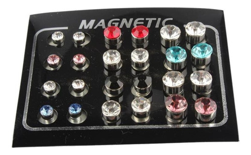 24 Pares De Pendientes De Botón Sin Orificios Para Hombres