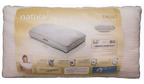 Imagen 3 de 4 de Almohada Nativa Fibra Dalia 70x40 Super Mullida!!